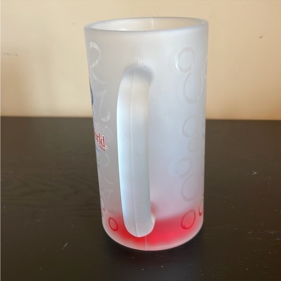 Walt Disney 2000 Vintage Celebrate The Future Hand In Hand Frosted 6" Tall Glass - Picture 2 of 6